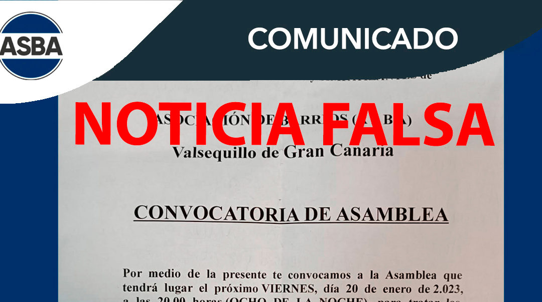 COMUNICADO – Asamblea Falsa